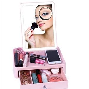 LED light touch screen mirror w/cosmetic drawer